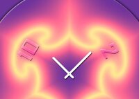 Tischuhr 30cmx30cm inkl. Alu-Ständer -abstraktes Design lila pink  geräuschloses Quarzuhrwerk -Wanduhr-Standuhr TU4311 DIXTIME