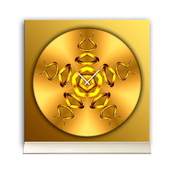 Tischuhr 30cmx30cm inkl. Alu-Ständer -edles Design kupfergold  geräuschloses Quarzuhrwerk -Wanduhr-Standuhr TU4312 DIXTIME