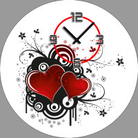5071 Dixtime Designer Wanduhr, Wanduhren, Moderne Wohnraumuhr