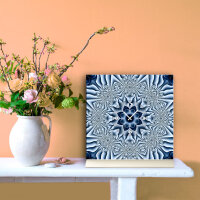 Tischuhr 30cmx30cm inkl. Alu-Ständer -modernes Design Kaleidoskop blau  geräuschloses Quarzuhrwerk -Wanduhr-Standuhr TU4409 DIXTIME