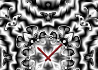 Tischuhr 30cmx30cm inkl. Alu-Ständer -modernes Design Kaleidoskop grau  geräuschloses Quarzuhrwerk -Wanduhr-Standuhr TU4417 DIXTIME