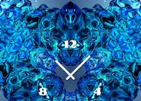 Tischuhr 30cmx30cm inkl. Alu-Ständer -modernes Design Kaleidoskop blau  geräuschloses Quarzuhrwerk -Wanduhr-Standuhr TU4419 DIXTIME