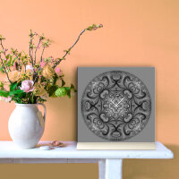 Tischuhr 30cmx30cm inkl. Alu-Ständer -modernes Design Fraktal Muster grau  geräuschloses Quarzuhrwerk -Wanduhr-Standuhr TU4422 DIXTIME