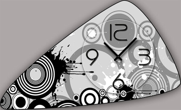 V038 Dixtime Designer Wanduhr, Wanduhren, Vintage Modell Niere