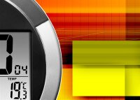 6127 Dixtime Digital Designer Wanduhr, Moderne Wohnraumuhr 35x100cm