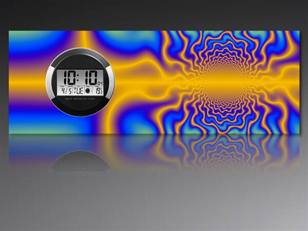 6128 Dixtime Digital Designer Wanduhr, Moderne Wohnraumuhr 35x100cm