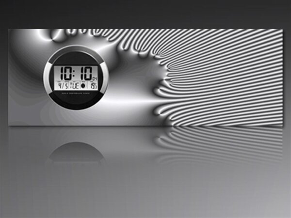 6132 Dixtime Digital Designer Wanduhr, Moderne Wohnraumuhr 35x100cm
