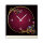 Tischuhr 30cmx30cm inkl. Alu-Ständer -Art déco Design Jugendstil bordeaux schwarz  geräuschloses Quarzuhrwerk -Wanduhr-Standuhr TU4466 DIXTIME
