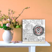 Tischuhr 30cmx30cm inkl. Alu-Ständer -modernes...
