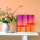 Tischuhr 30cmx30cm inkl. Alu-Ständer -abstraktes Design pink orange  geräuschloses Quarzuhrwerk -Wanduhr-Standuhr TU5010 DIXTIME