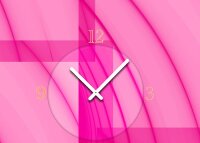 Tischuhr 30cmx30cm inkl. Alu-Ständer -abstraktes Design rosa pink  geräuschloses Quarzuhrwerk -Wanduhr-Standuhr TU5011 DIXTIME