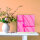 Tischuhr 30cmx30cm inkl. Alu-Ständer -abstraktes Design rosa pink  geräuschloses Quarzuhrwerk -Wanduhr-Standuhr TU5011 DIXTIME