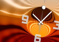 4287  Dixtime Designer Wanduhr, Wanduhren, elegante Wohnraumuhr, edles Design mit raffiniertem Optik-Effekt,  orange kupfer rot  braun Nuancen