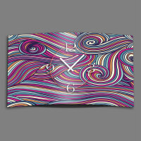 Zentangle Ornamente bunt Designer Wanduhr modernes...