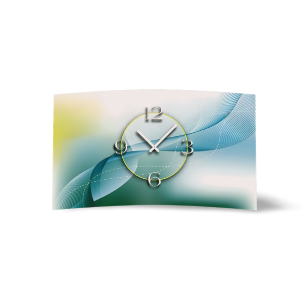 Abstrakt mint petrol Designer Wanduhr modernes Wanduhren Design leise kein ticken dixtime 3D-0142