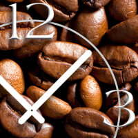 Kaffebohnen Designer Wanduhr modernes Wanduhren Design leise kein ticken dixtime 3D-0138