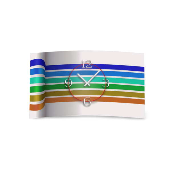Streifen blau grün Designer Wanduhr modernes Wanduhren Design leise kein ticken dixtime 3D-0135