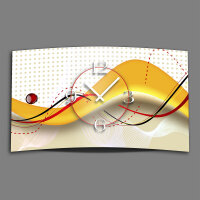 Abstrakt orange rot Designer Wanduhr modernes Wanduhren...
