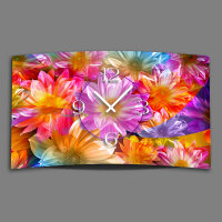 bunte Blumen Designer Wanduhr modernes Wanduhren Design...
