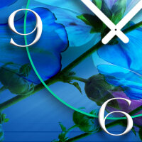 blaue Blumen Designer Wanduhr modernes Wanduhren Design leise kein ticken dixtime 3D-0127