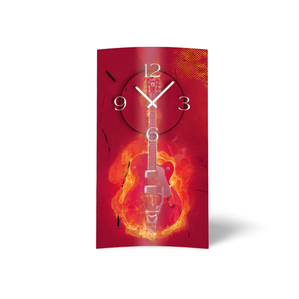 Rockgitarre Designer Wanduhr modernes Wanduhren Design leise kein ticken dixtime 3D-0120
