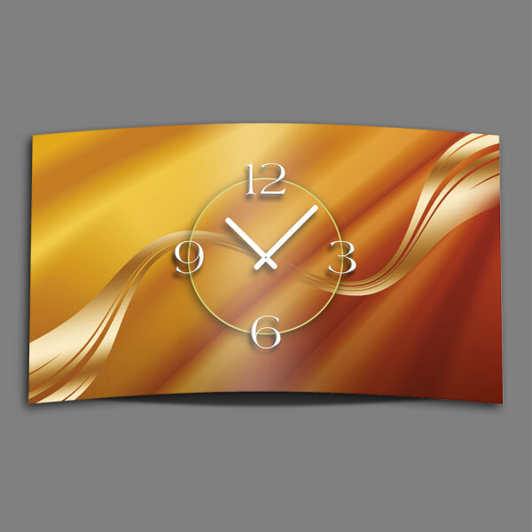 Abstrakt beige caramel Designer Wanduhr modernes Wanduhren Design leise kein ticken dixtime 3D-0117