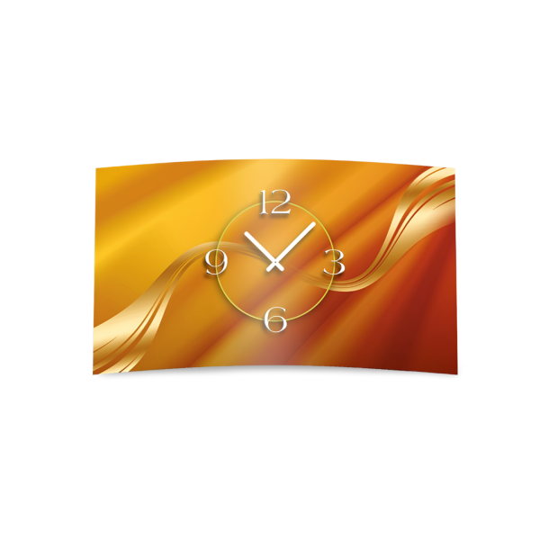 Abstrakt beige caramel Designer Wanduhr modernes Wanduhren Design leise kein ticken dixtime 3D-0117