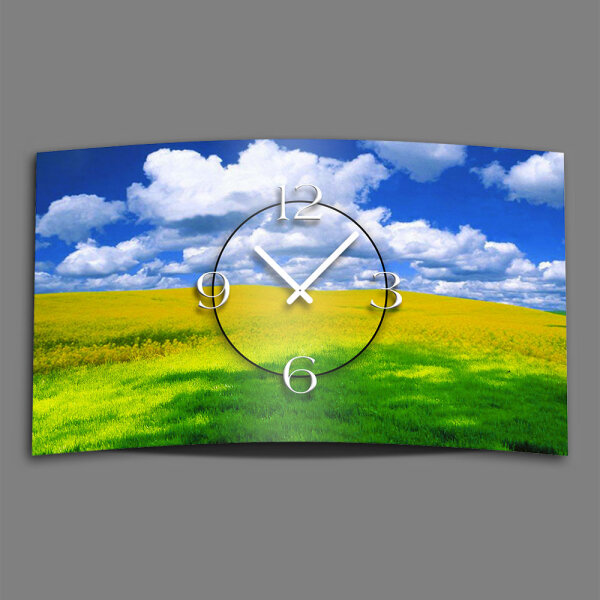 Wiese Himmel Designer Wanduhr modernes Wanduhren Design leise kein ticken dixtime 3D-0115