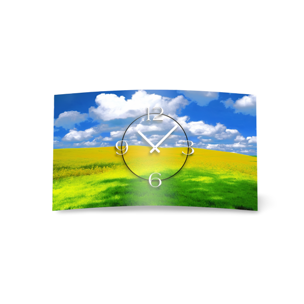 Wiese Himmel Designer Wanduhr modernes Wanduhren Design leise kein ticken dixtime 3D-0115