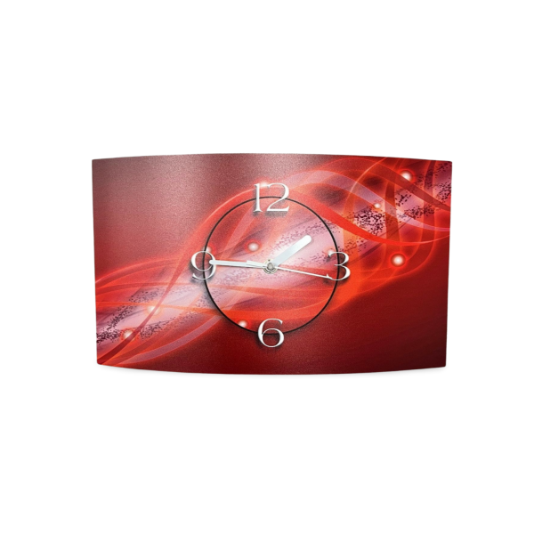 Abstrakt rot orange Designer Wanduhr modernes Wanduhren Design leise kein ticken dixtime 3D-0113