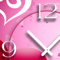 Herzen Love Designer Wanduhr modernes Wanduhren Design leise kein ticken dixtime 3D-0105