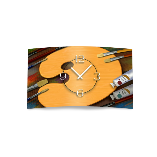 Maler Palette  Designer Wanduhr modernes Wanduhren Design leise kein ticken dixtime 3D-0103