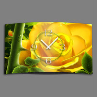 gelbe Rose Designer Wanduhr modernes Wanduhren Design...