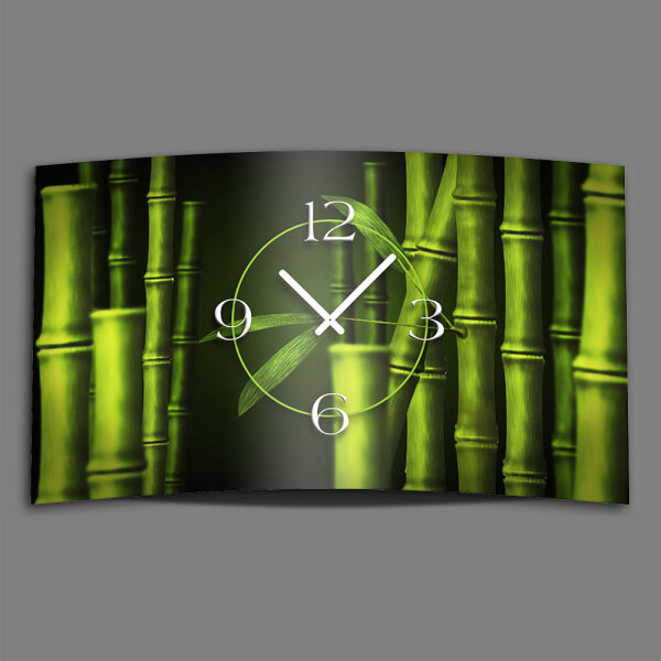 Bambus Designer Wanduhr modernes Wanduhren Design leise kein ticken dixtime 3D-0096