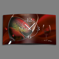 Rotwein Designer Wanduhr modernes Wanduhren Design leise...