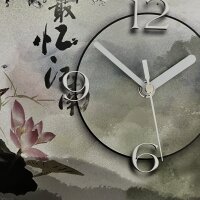 Asia Lotus Designer Wanduhr modernes Wanduhren Design leise kein ticken dixtime 3D-0090