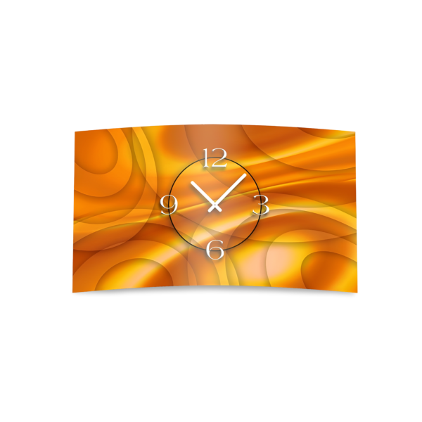 Abstrakt orange Designer Wanduhr modernes Wanduhren Design leise kein ticken dixtime 3D-0085