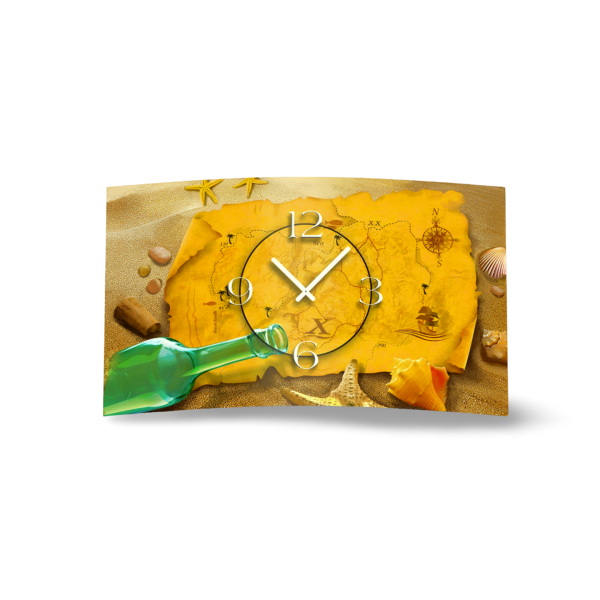 Schatzkarte Designer Wanduhr modernes Wanduhren Design leise kein ticken dixtime 3D-0084