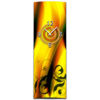 Wanduhr XXL 3D Optik Dixtime abstrakt orange 30x90 cm...