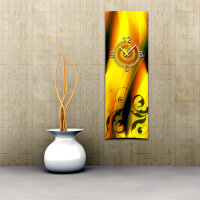 Wanduhr XXL 3D Optik Dixtime abstrakt orange 30x90 cm...