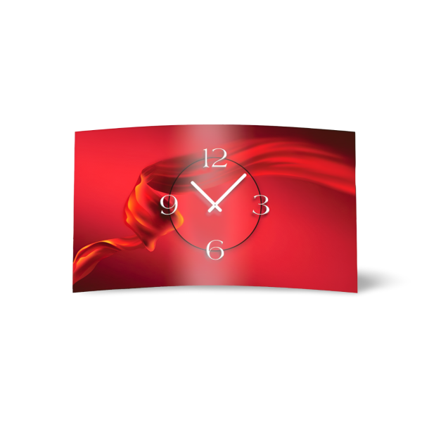 Abstrakt Seide rot Designer Wanduhr modernes Wanduhren Design leise kein ticken dixtime 3D-0078
