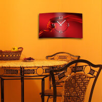 Abstrakt Seide rot Designer Wanduhr modernes Wanduhren Design leise kein ticken dixtime 3D-0078