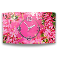 pinke Blumen Designer Wanduhr modernes Wanduhren Design...