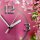 pinke Blumen Designer Wanduhr modernes Wanduhren Design leise kein ticken dixtime 3D-0074