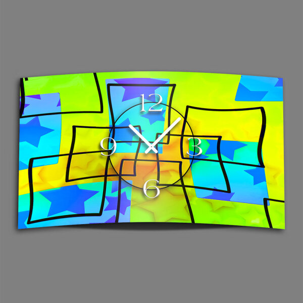 Abstrakt Sterne Designer Wanduhr modernes Wanduhren Design leise kein ticken dixtime 3D-0071