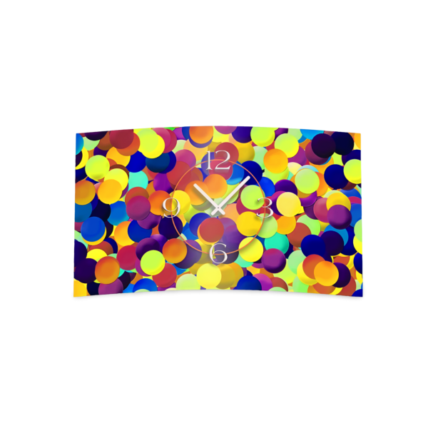 Konfetti bunt Designer Wanduhr modernes Wanduhren Design leise kein ticken dixtime 3D-0070