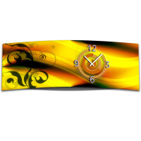 Wanduhr XXL 3D Optik Dixtime abstrakt orange 30x90 cm...