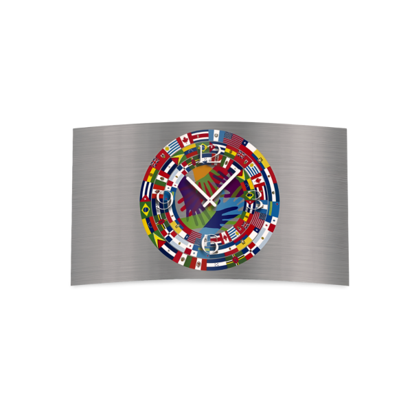 Flaggen Designer Wanduhr modernes Wanduhren Design leise kein ticken dixtime 3D-0063