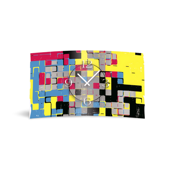 Abstrakt Streetart bunt Designer Wanduhr modernes Wanduhren Design leise kein ticken dixtime 3D-0060