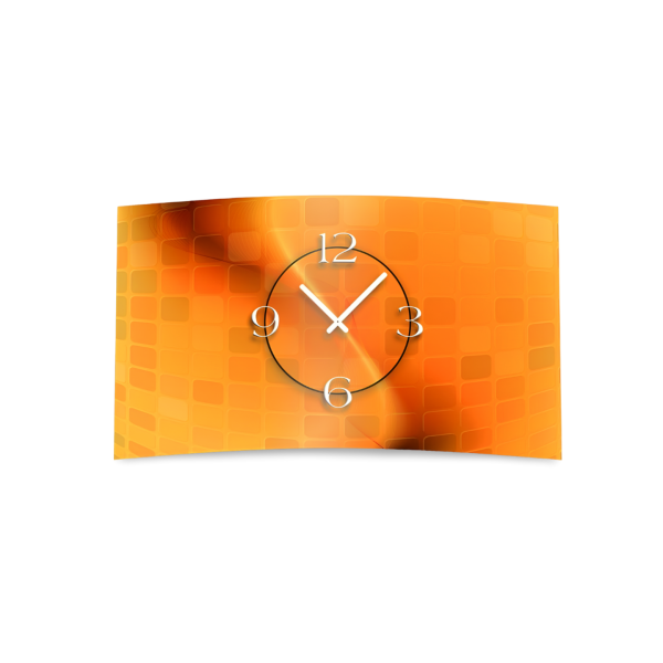Abstrakt orange Designer Wanduhr modernes Wanduhren Design leise kein ticken dixtime 3D-0059